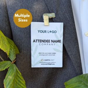 Eco-friendly seed paper name tag and name badge for events, tradeshows, meetings and conferences