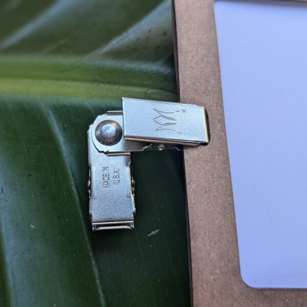 Metal double bulldog clip made in the USA for sustainable meeting, event and tradeshow name tags and name badges