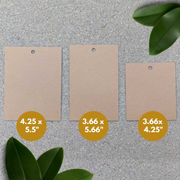 Sizes for recyclable cardstock paper event, tradeshow and conference name badges.