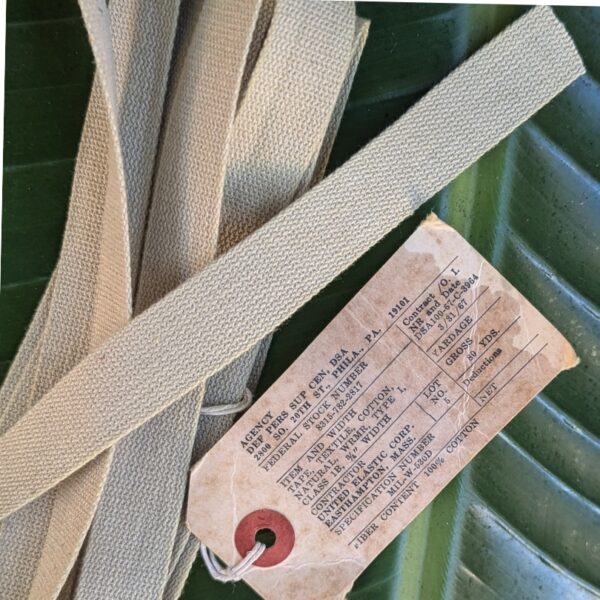 Sustainable conference lanyards from upcycled, vintage military straps.