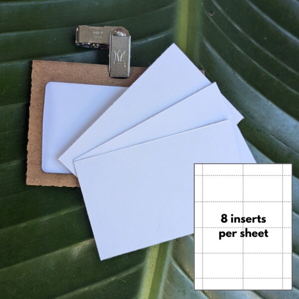 Perforated, printable name badge inserts for eco-friendly event name tags 2.25" x 3.5"