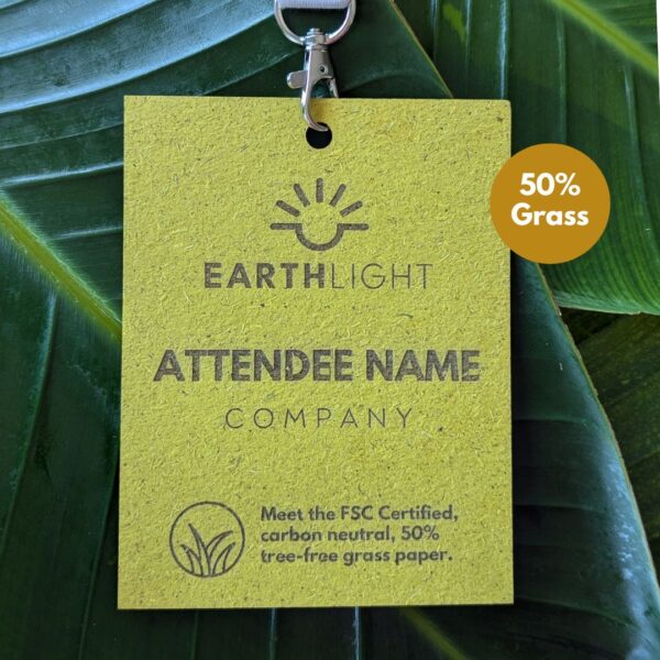 Grass Bio Cycle specialty paper for sustainable event and conference name tags and badges