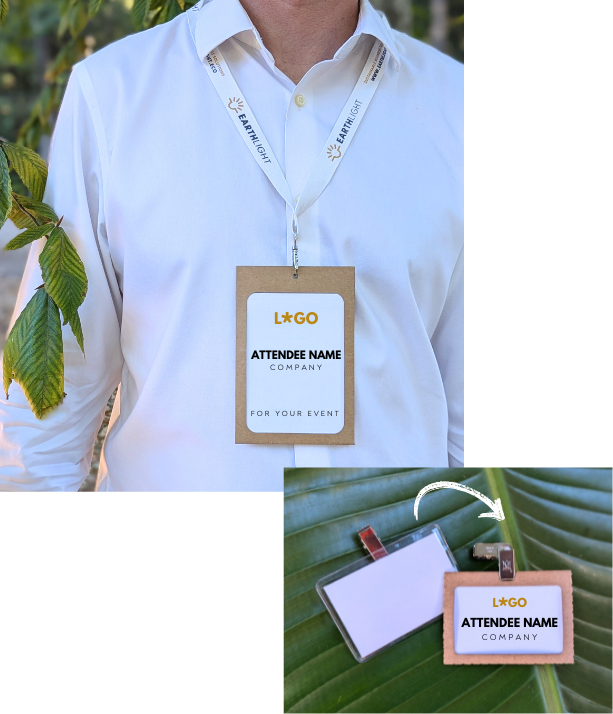 Eco-friendly,recyclable paper event, meeting and conference name badge and name tag holders